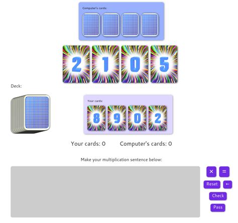 Make Multiplications Card Game — Online Practice .